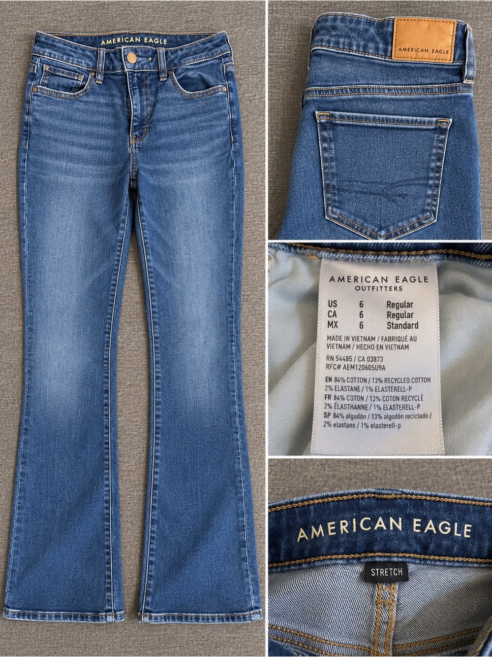 American Eagle Outfitters Women's Medium Blue Flare Jeans
